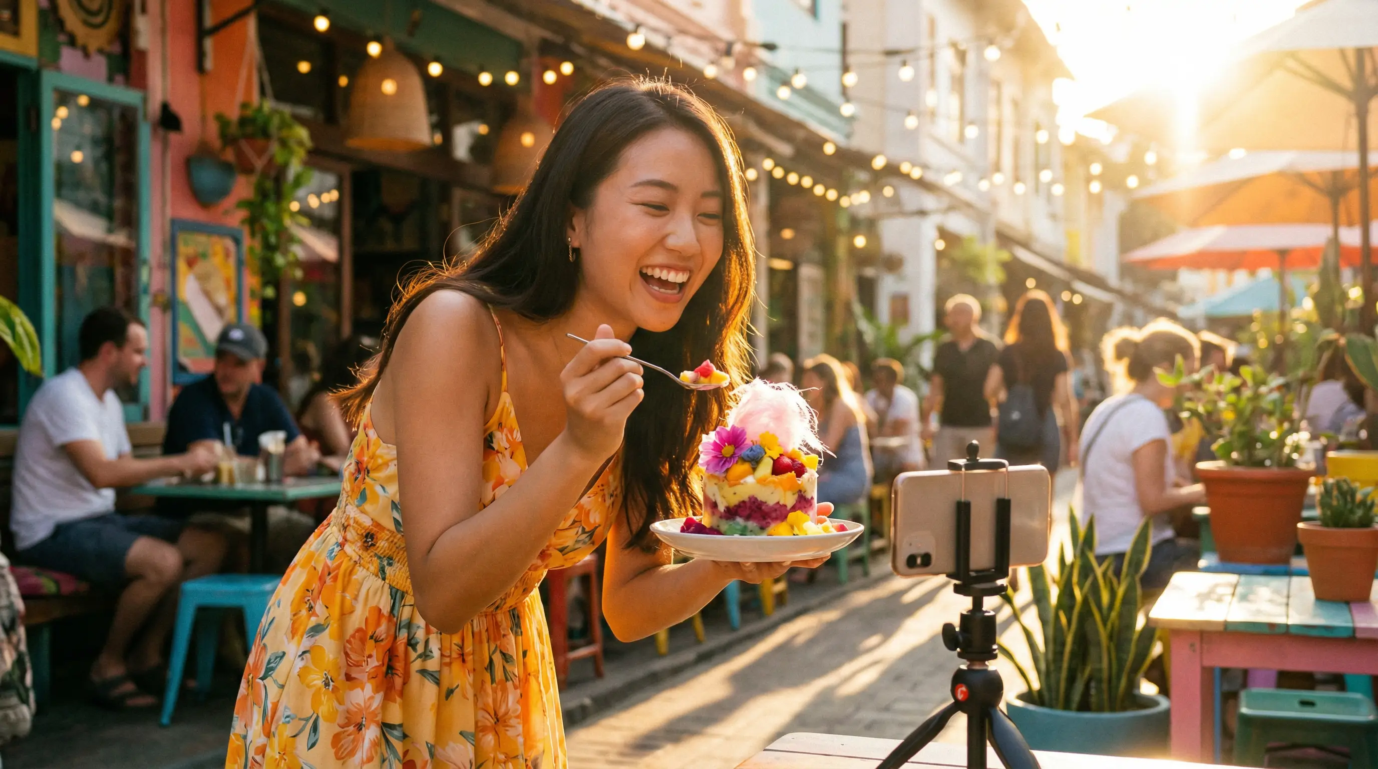 反差婊美食探店视频